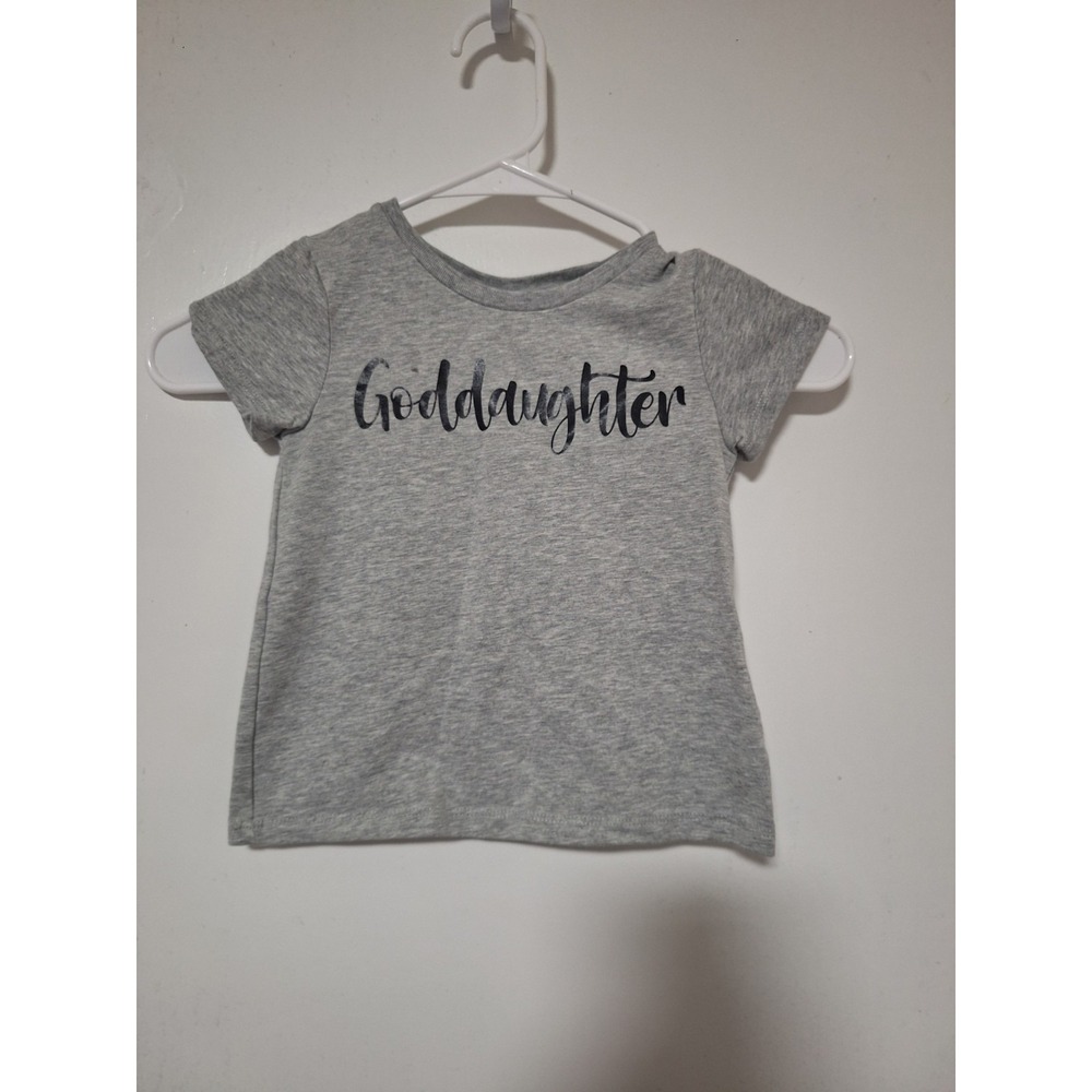 Amazon Essentials Toddler Girls Gray Goddaughter Graphic T-Shirt Size 3T Cotton